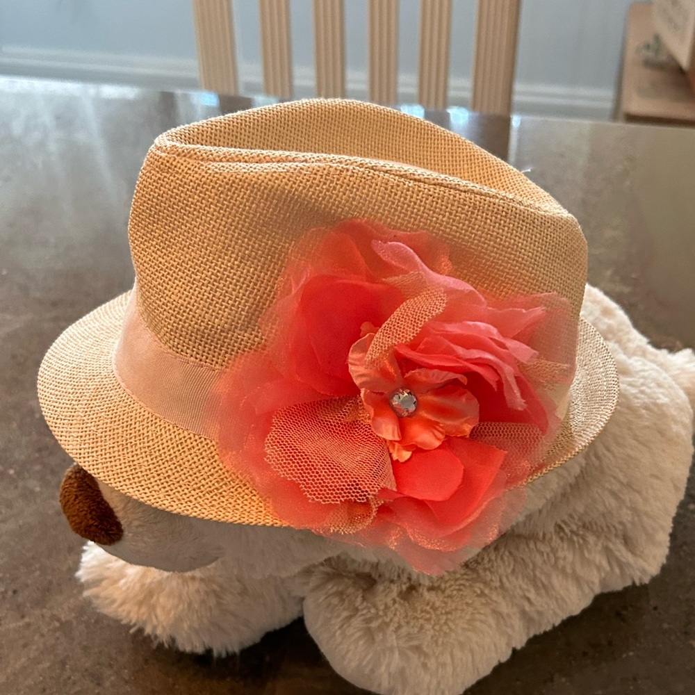 1989 Place child’s Panama hat with flower sz 4/6